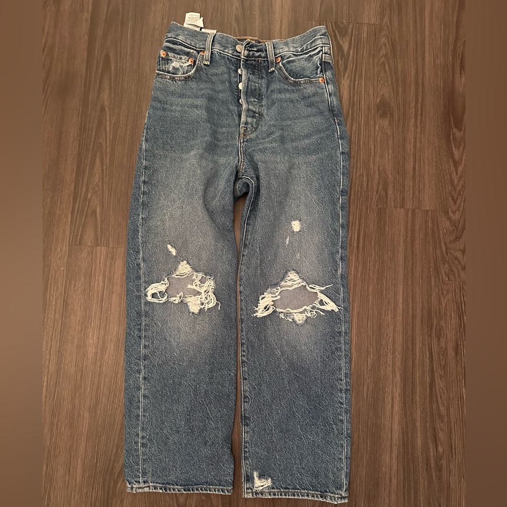 Levi's Relaxed Fit Distressed Blue Jeans